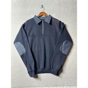 NWOT Game Workwear 1/4 Zip Sweatshirt FD EMT Mens Medium Navy Blue Elbow Pad